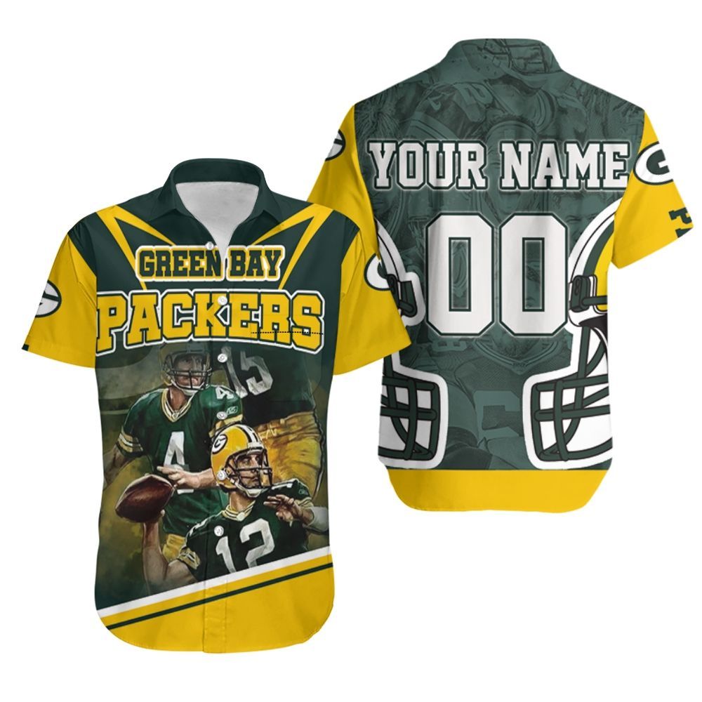 Green Bay Packers Aaron Rodgers Brett Favre Juwann Winfree Great Players Personalized Hawaiian Shirt