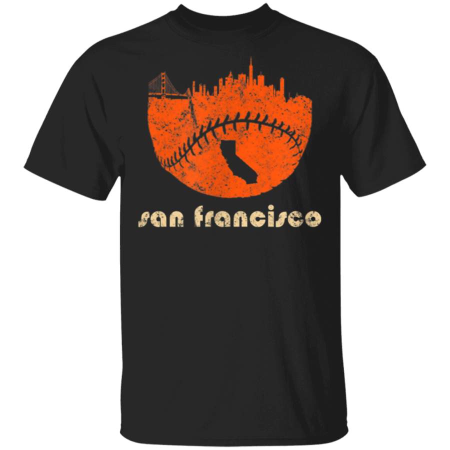 Retro San Francisco Baseball City Skyline Vintage Apparel TShirt