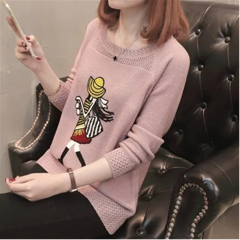 2021 New Autumn Winter For Womens Cashmere Sweater Thick Fashion Loose Warm Knitted Sweet Pullovers Sweaters Female Tops alx