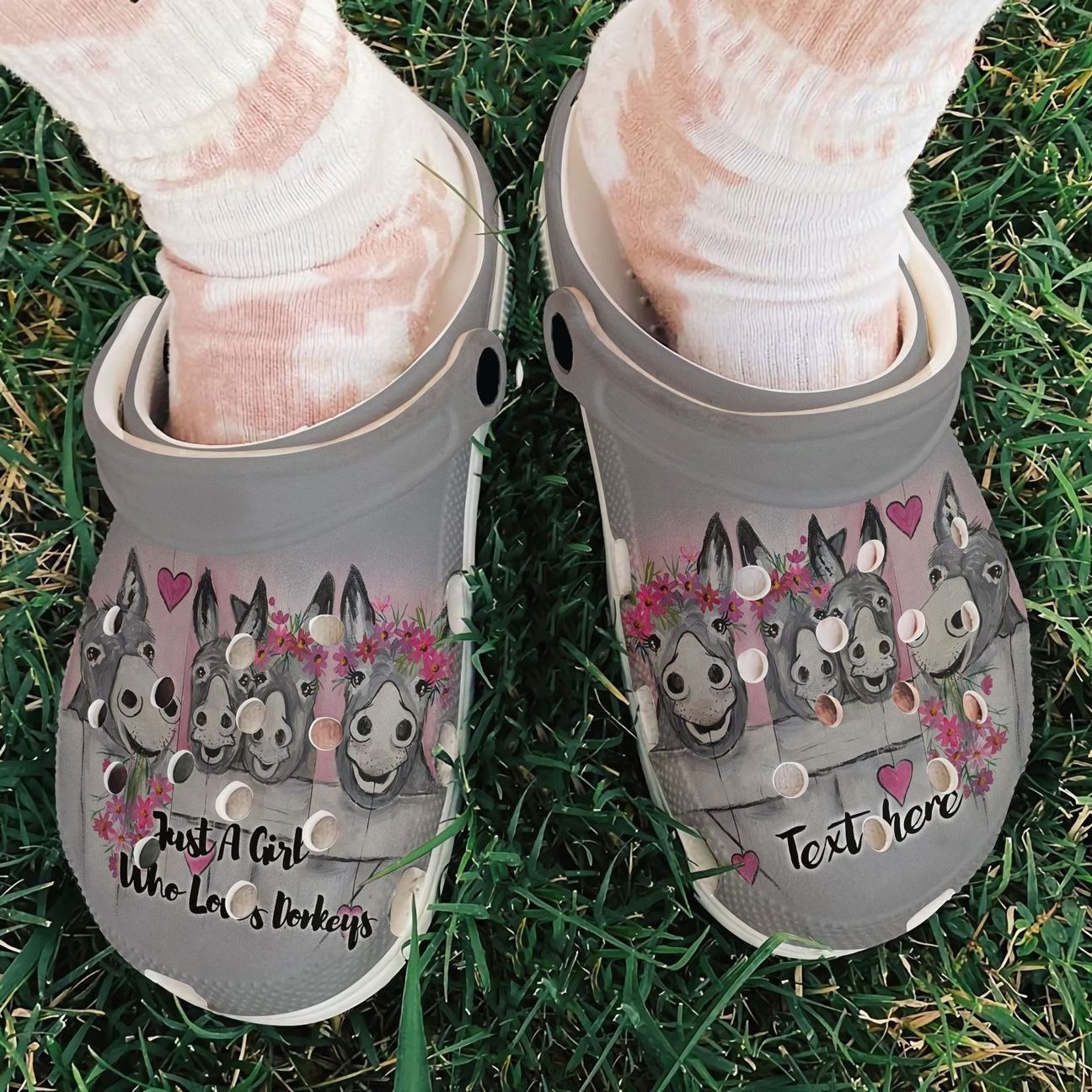 Donkey Personalized Clog, Custom Name, Text, Color, Number Fashion Style For Women, Men, Kid, Print 3D Just A Girl Who Loves Donkeys