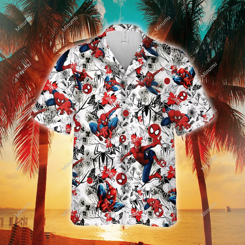 Spider Man Marvel All Over Print Hawaii Shirt White Ha3499