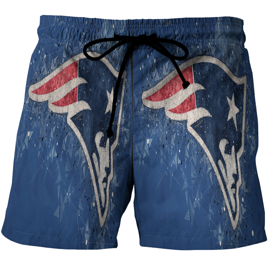 New England Patriots Blue 3D All Over Print Summer Beach Hawaiian Short