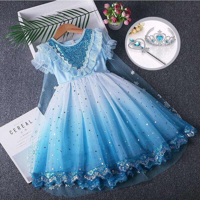 Summer Lolita Child Costume Girls Elsa Casual Midi Princess Dress Children Dresses For Teens Party Sundress 12 13 15 Year Old alx