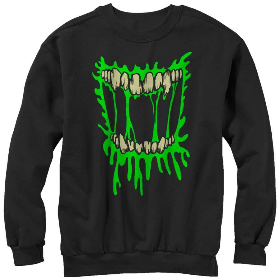 Lost Gods Men’s Halloween Zombie Smile  Sweatshirt Black