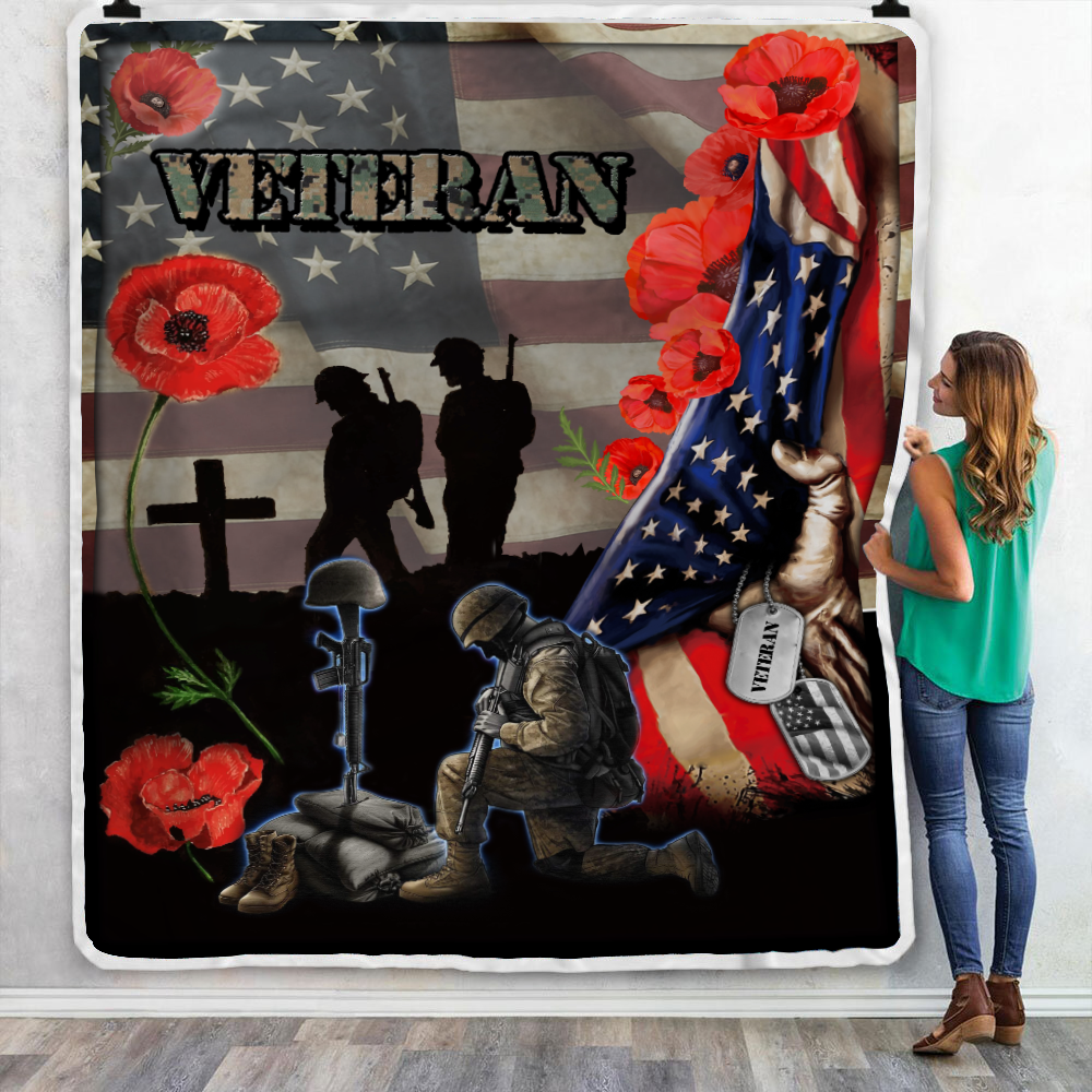 Wear A Poppy Veteran Throw Blanket