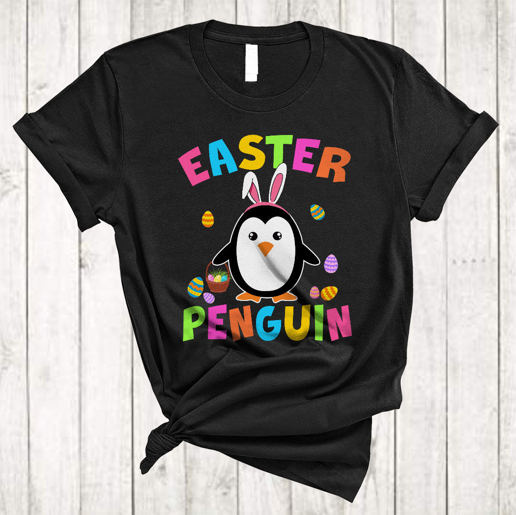 Easter Penguin Cute Funny Easter Day Bunny Penguin Hunting Eggs Matching Family Group T-Shirt