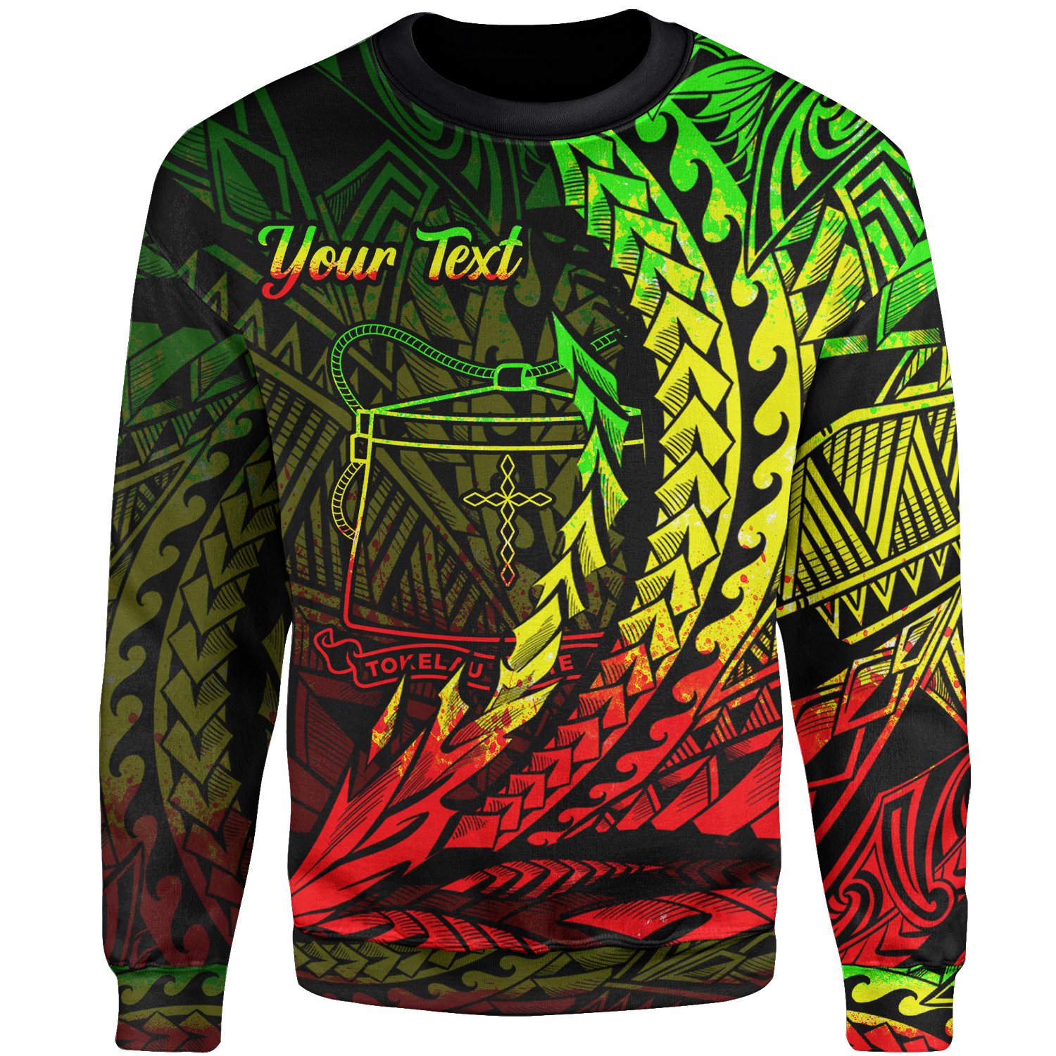 Tokelau Custom Personalised Sweatshirt – Wings Style Reggae Color – BN01