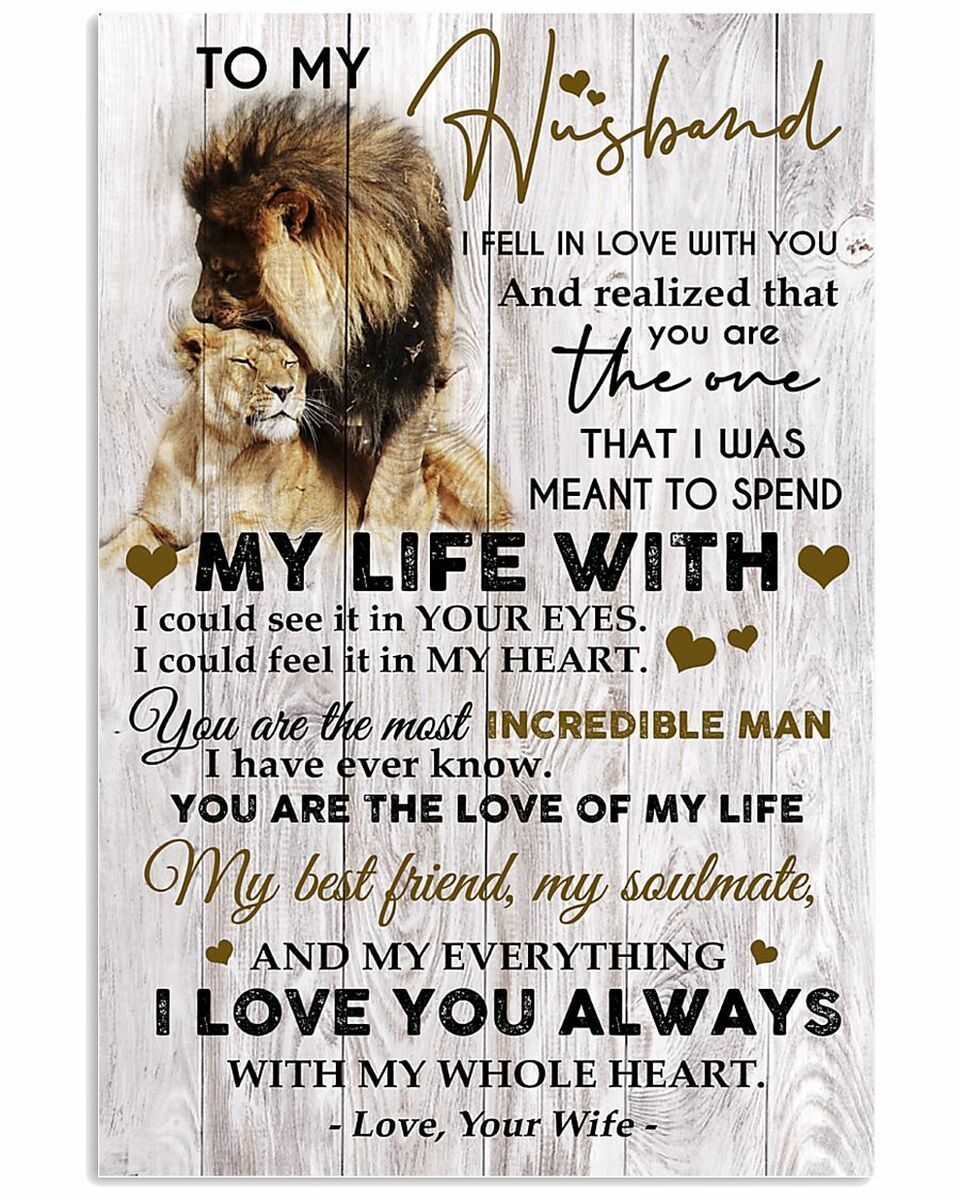 To My Husband You Are My Everything Lion Vertical Poster