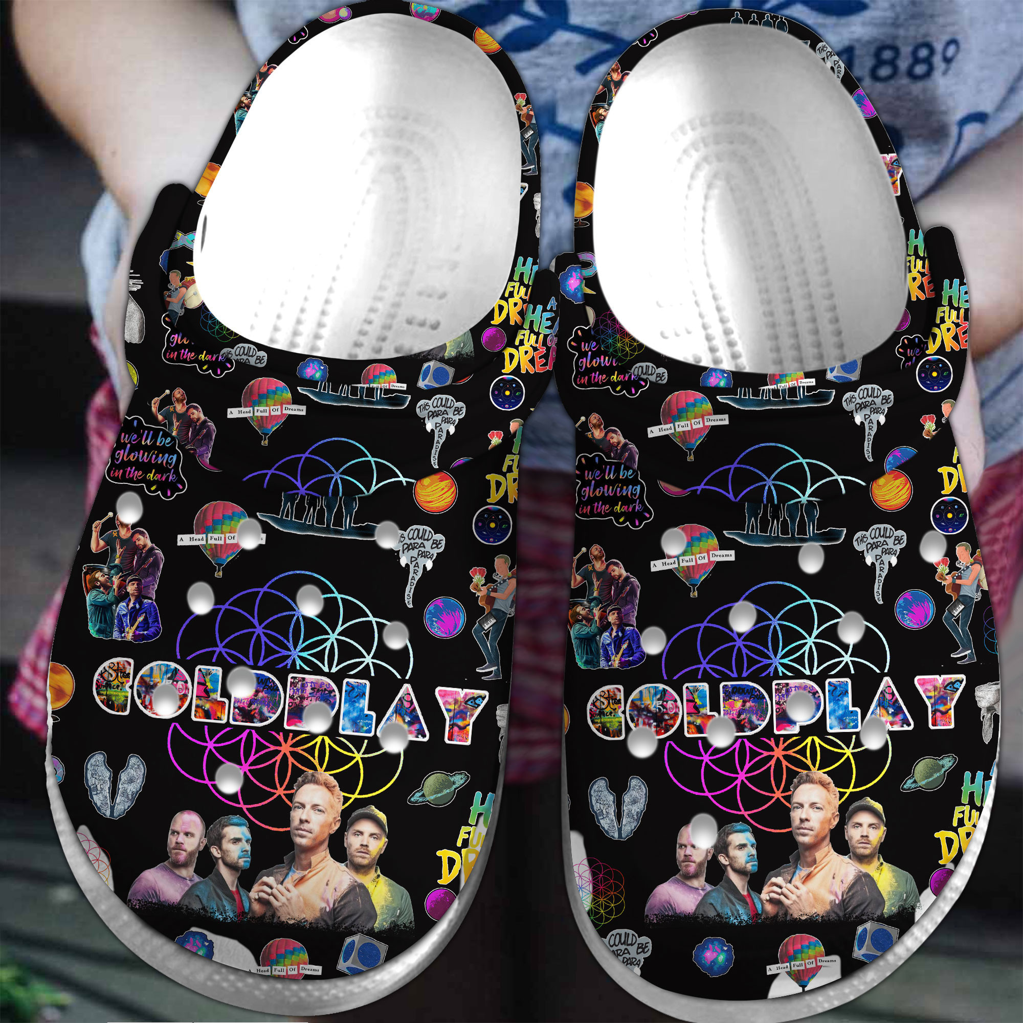 Coldplay Music Crocs Crocband Clogs Shoes Comfortable For Men Women and Kids