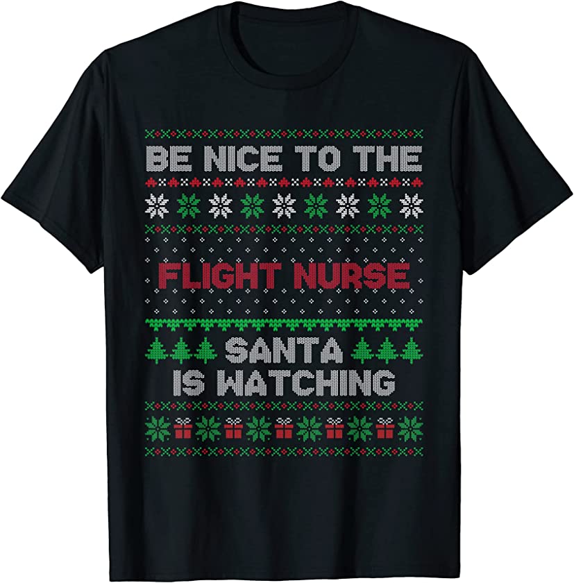 Xmas Gift For Flight Nurse Flight Nurse Ugly Christmas T-Shirt