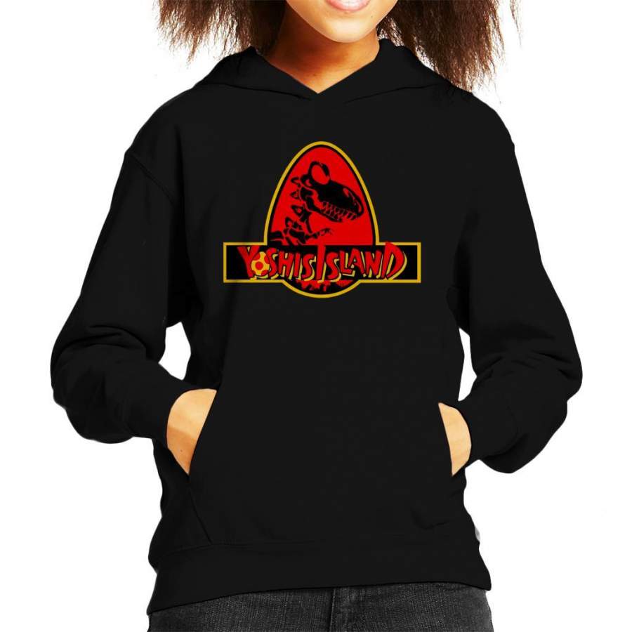 Super Mario Yoshis Island Jurassic Park Mix Kid’s Hooded Sweatshirt