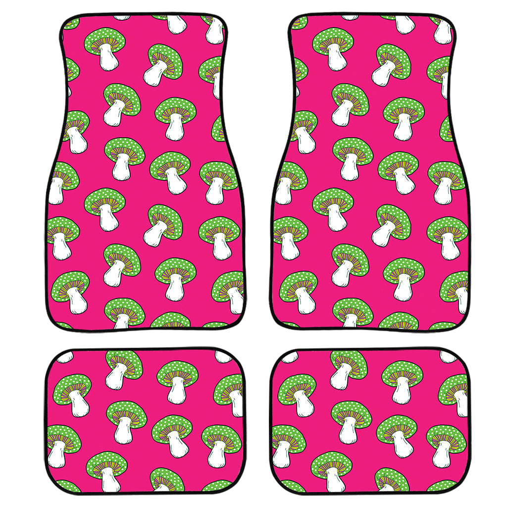 Crazy Mushroom Pattern Print Front And Back Car Floor Mats, Front Car Mat