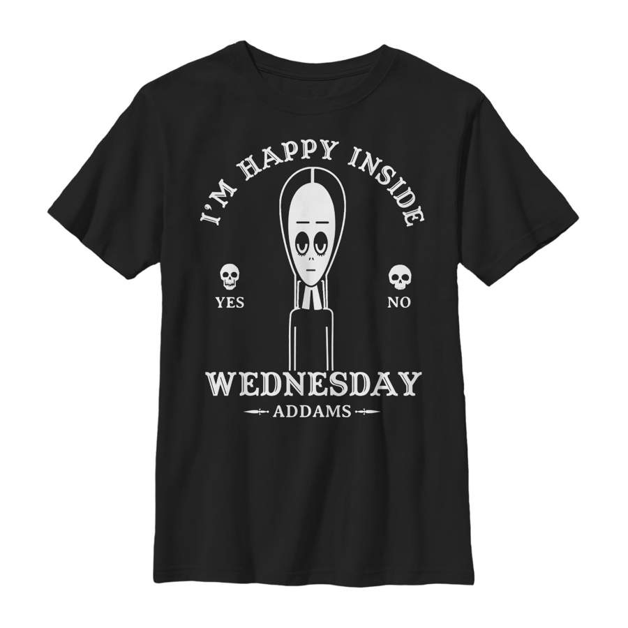 Addams Family Boy’s Wednesday Happy Ouija Board  T Shirt