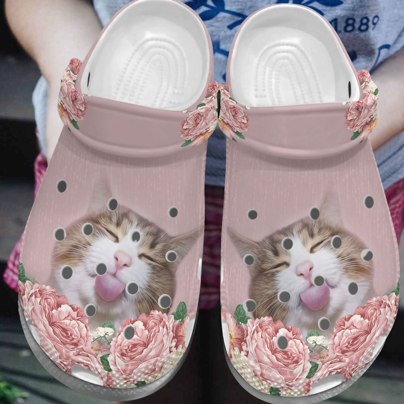 Cat Personalize Clog, Custom Name, Text, Fashion Style For Women, Men, Kid, Print 3D Whitesole Adorable Cat