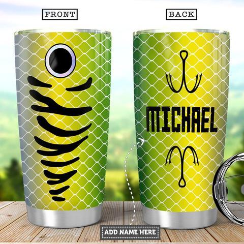 Personalized Fishing Lure Stainless Steel Tumbler, Personalized Tumblers, Tumbler Cups, Custom Tumblers