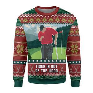 Tiger Is Out Of The Wood Ugly Christmas Sweater | Unisex | Full Size | Adult | Colorful | US3543