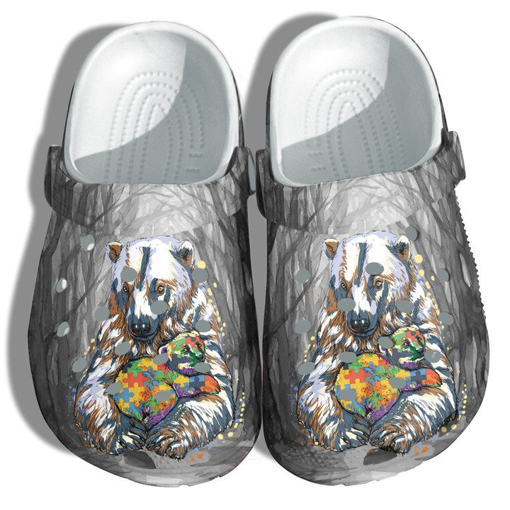 Bear And Baby Autism Awareness Crocs Clogs Shoes