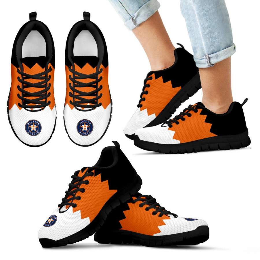 Incredible Line Zig Zag Disorder Beautiful Houston Astros Sneakers