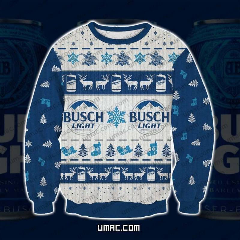 BSCHLGH2808 Busch Light Knitting Pattern 3D Print Ugly Christmas Sweatshirt