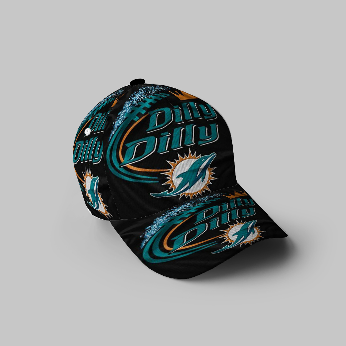 Miami Dolphins Dilly Dilly 3D Printing Baseball Cap Classic Hat