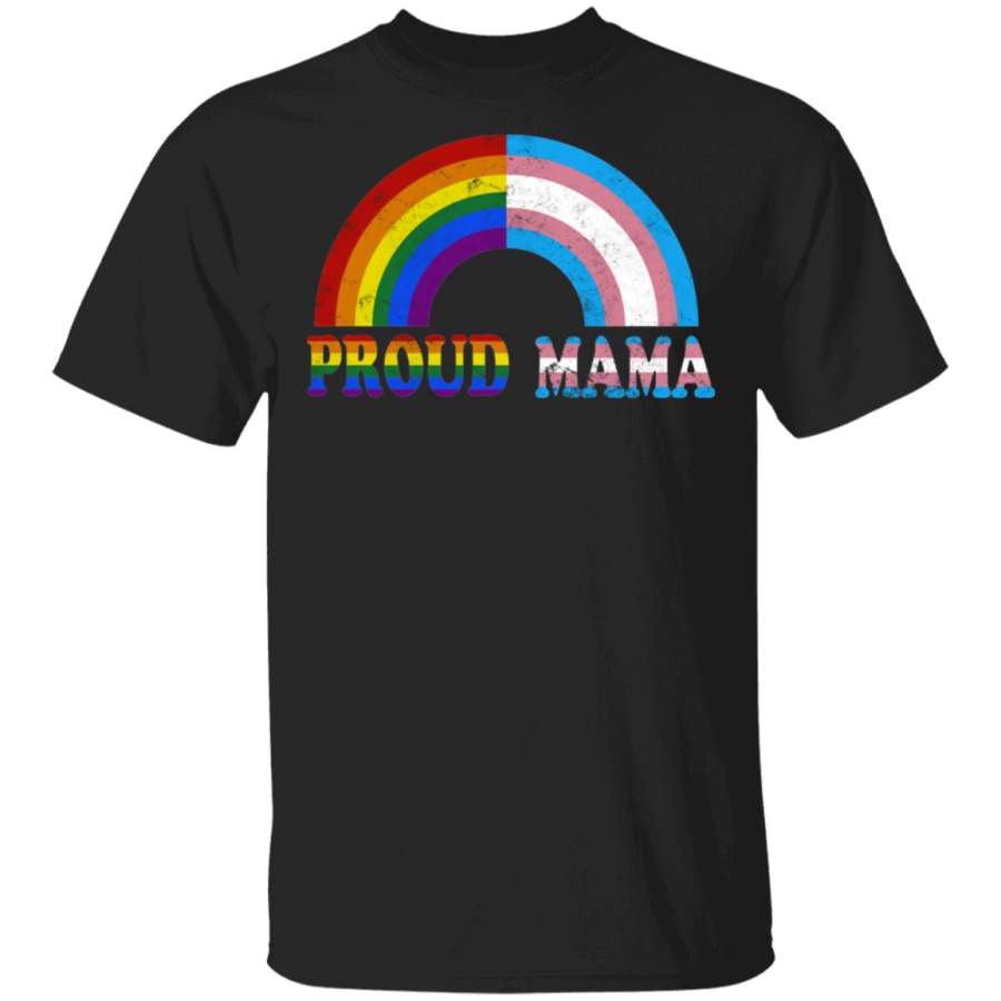 Vintage proud mama flag Rainbow LGBT Transgender pride month T-Shirt T-Shirt