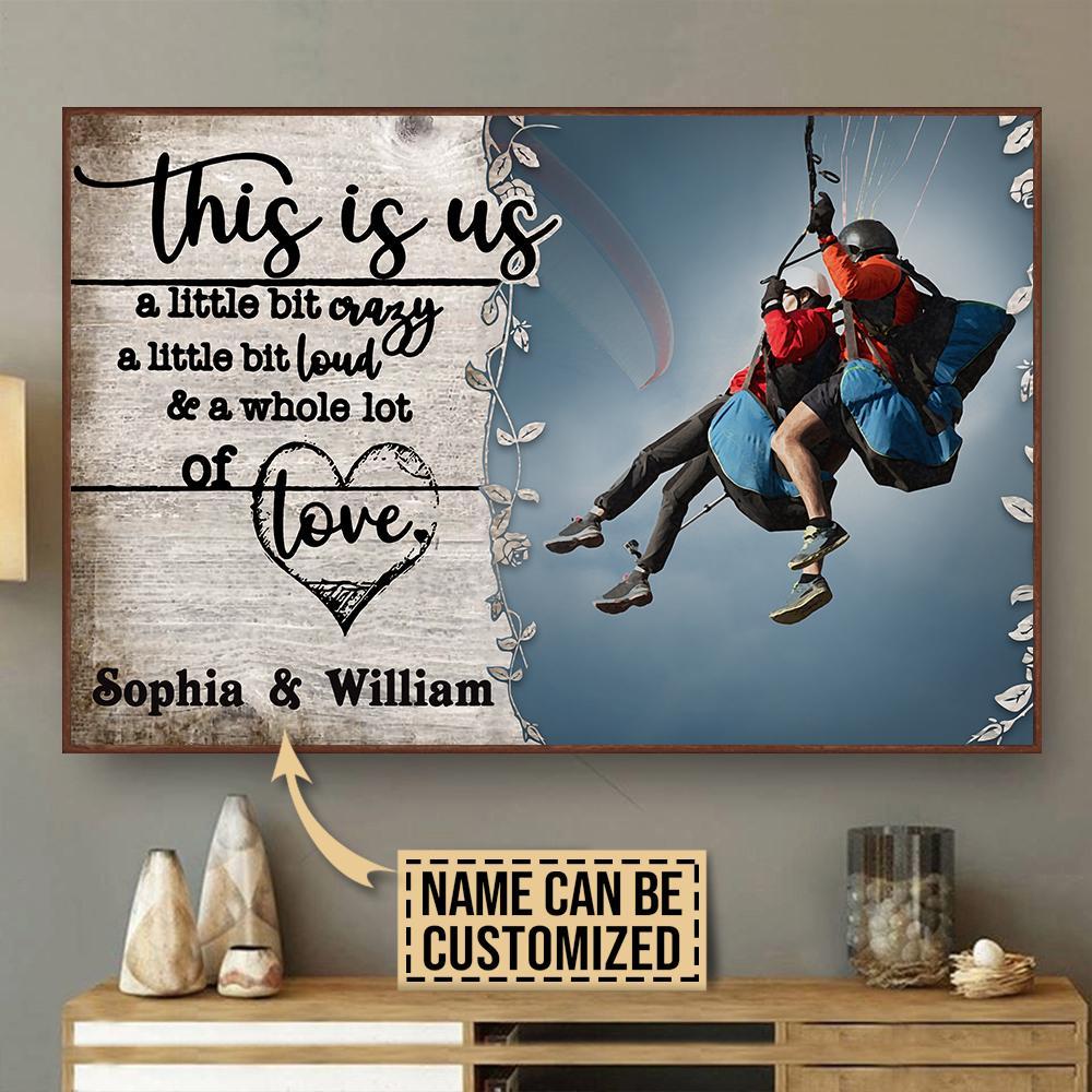 Aeticon Gifts Personalized Paragliding A Little Bit Of Canvas Mom Dad Gift Home Decor