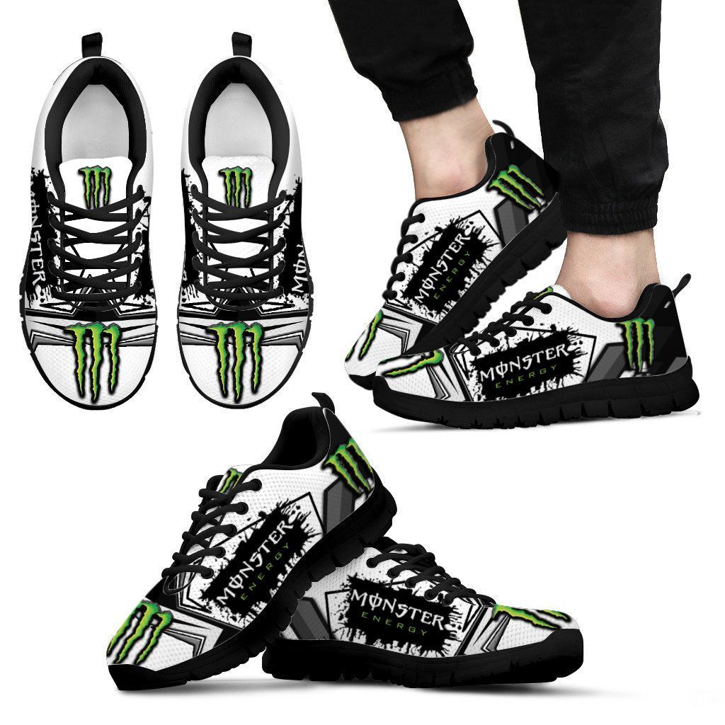 3D Printed Monster Energy Lph Sneakers Ver 1 For Men & Women (White)