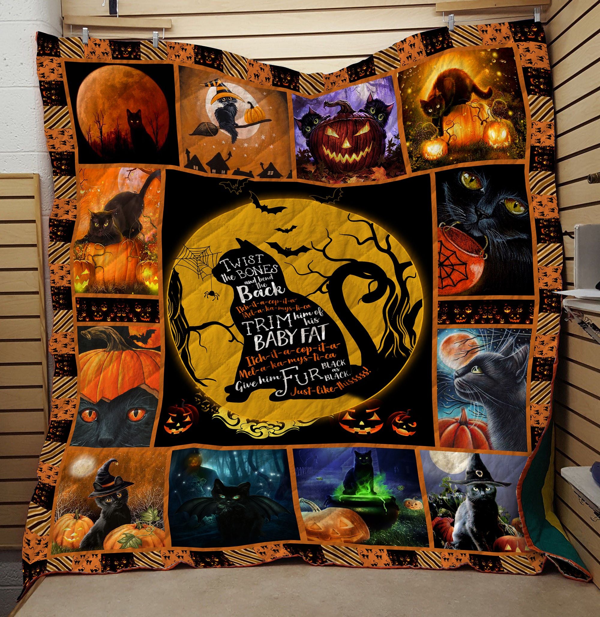 Black Cats Halloween Thb1161 3D Quilt Blanket