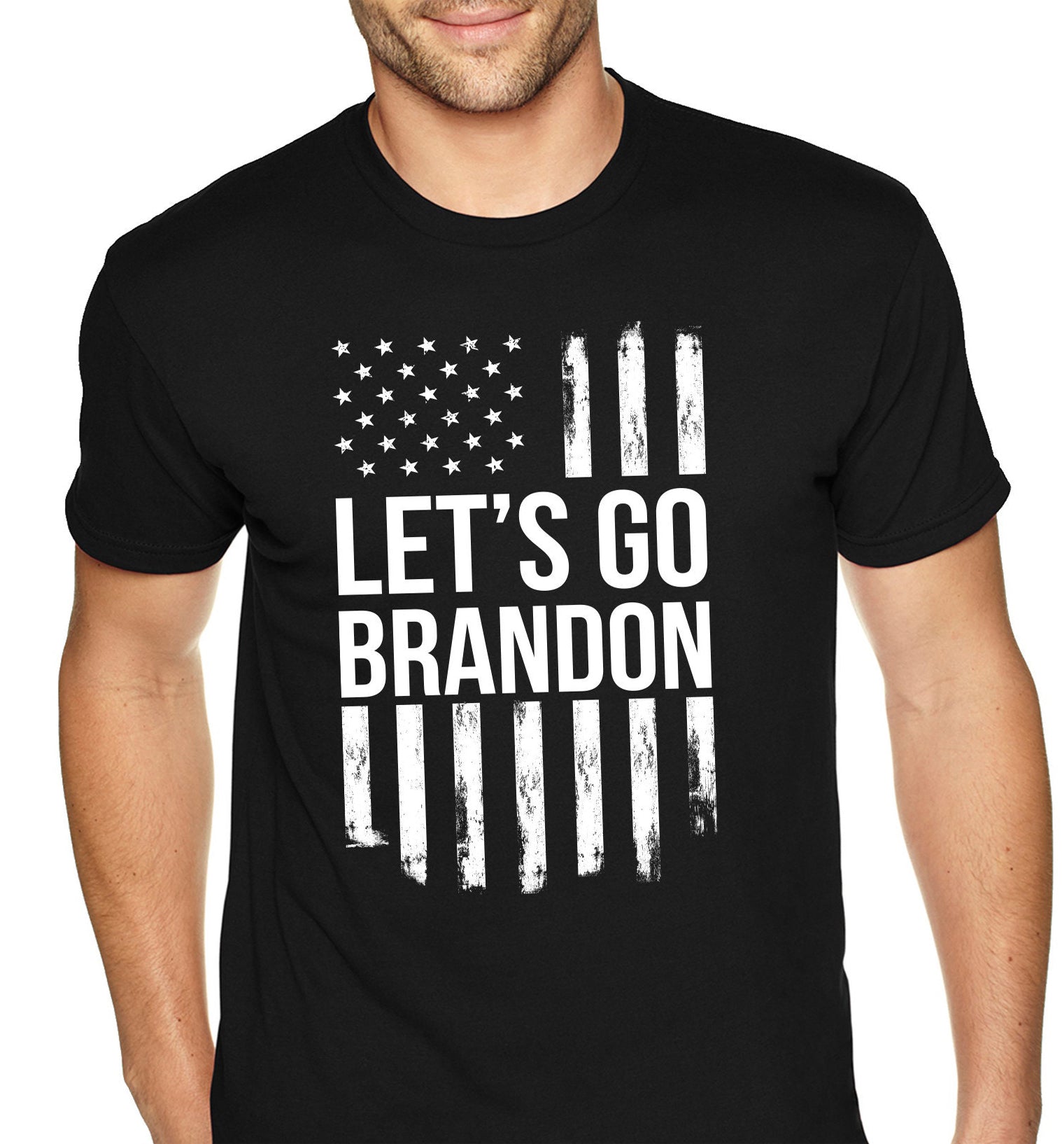 Let’S Go Brandon Black And White American Flag Funny Standard/Premium T-Shirt Hoodie