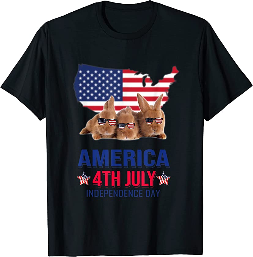 Bunny Rabbits 4th of July Patriotic T-Shirt