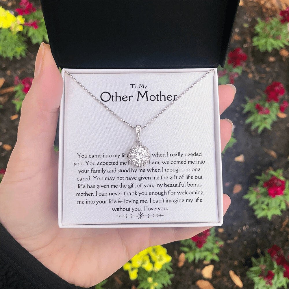 Message Card Necklace For Mothers Day, To My Other Mother, Second Mum, Bonus Mum Gift For Mother Day, Mothers Day Gift For Other Mother
