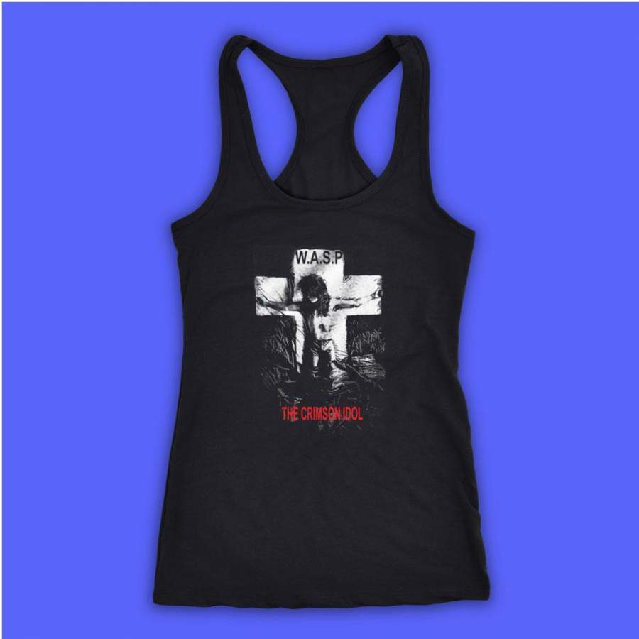 Wasp Crimson Idol Heavy Metal Band Women’S Tank Top Racerback