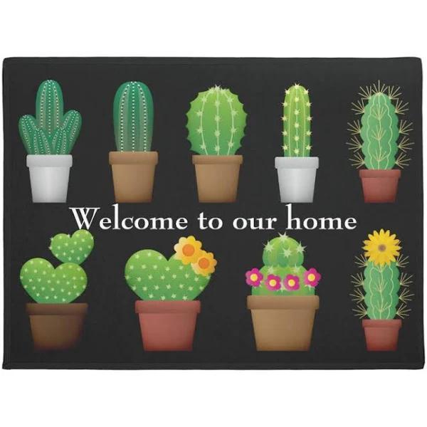 Potted Cactus Flower Doormat Indoor And Outdoor Mat Entrance Rug Sweet Home Decor Closing Gift Gift For Friend Family Flower Lovers Gift Idea