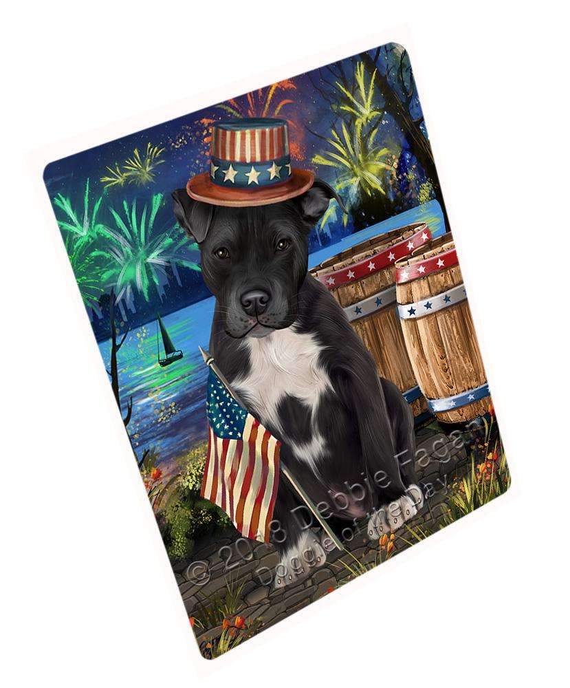 4Th Of July Independence Day Fireworks Pit Bull Dog At The Lake Blanket Blnkt76899