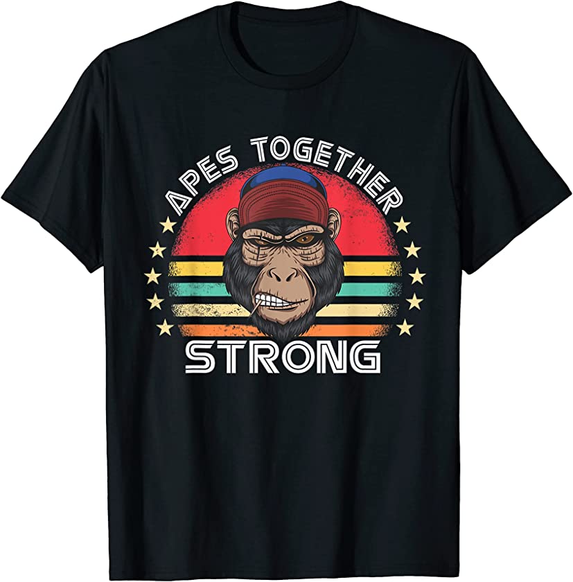 Apes Strong Together Ape Retro Vintage Sunset GME strength T-Shirt