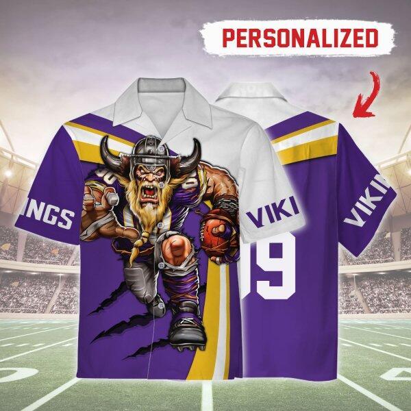 Gearhomies Personalized Unisex Hawaiian Shirt Minnesota Vikings Football Team 3D Apparel