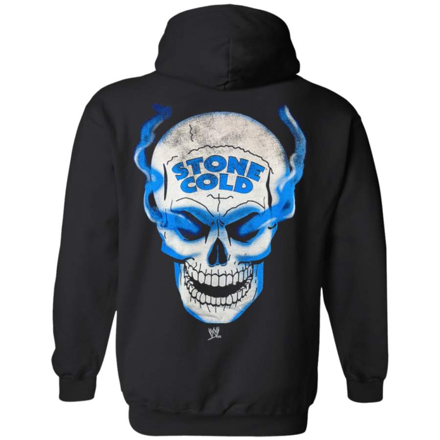 WWE Men’s Stone Cold Steve Austin Skull Back print Pullover Hoodie