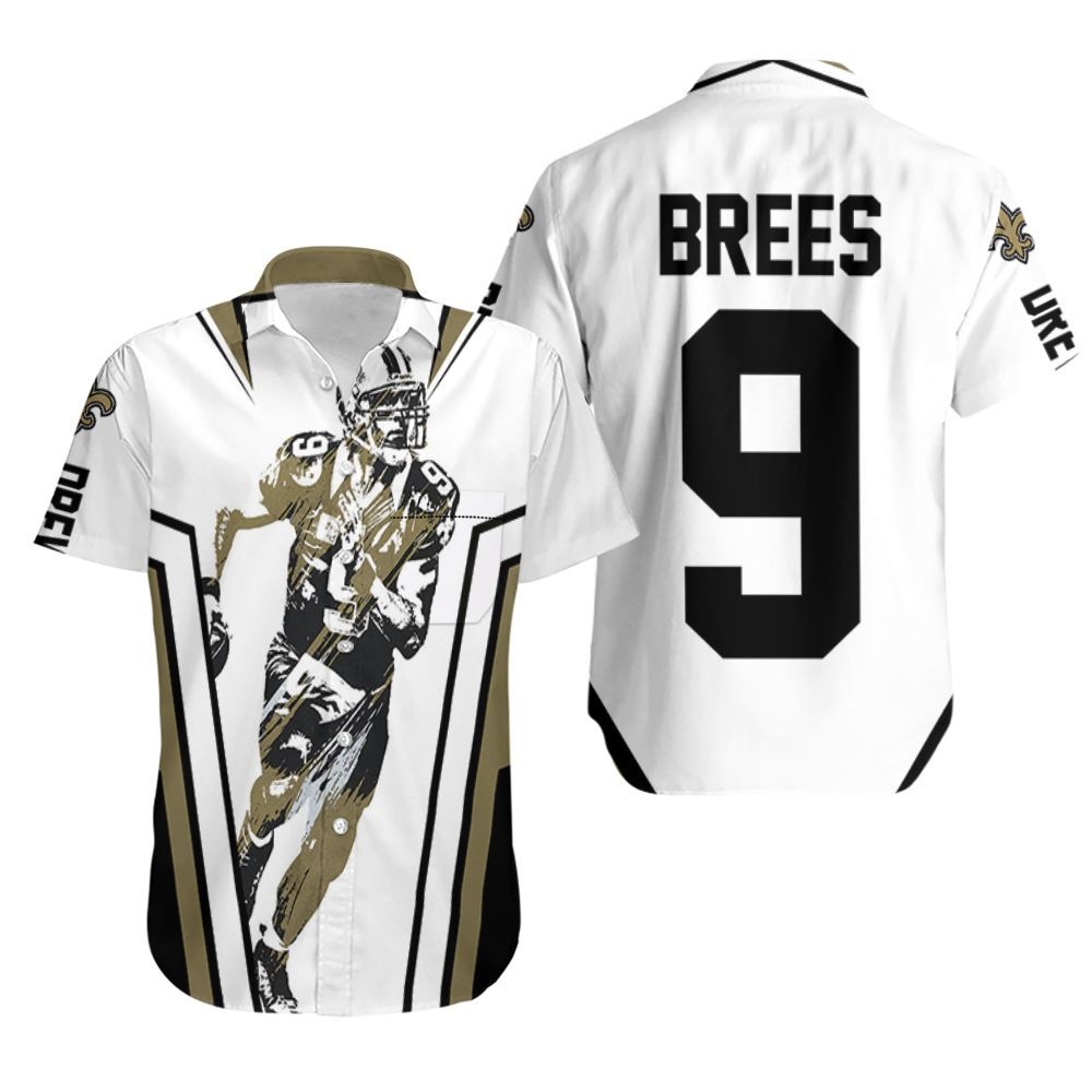 Drew Brees New Orleans Saints Watercolor Hawaiian Shirt