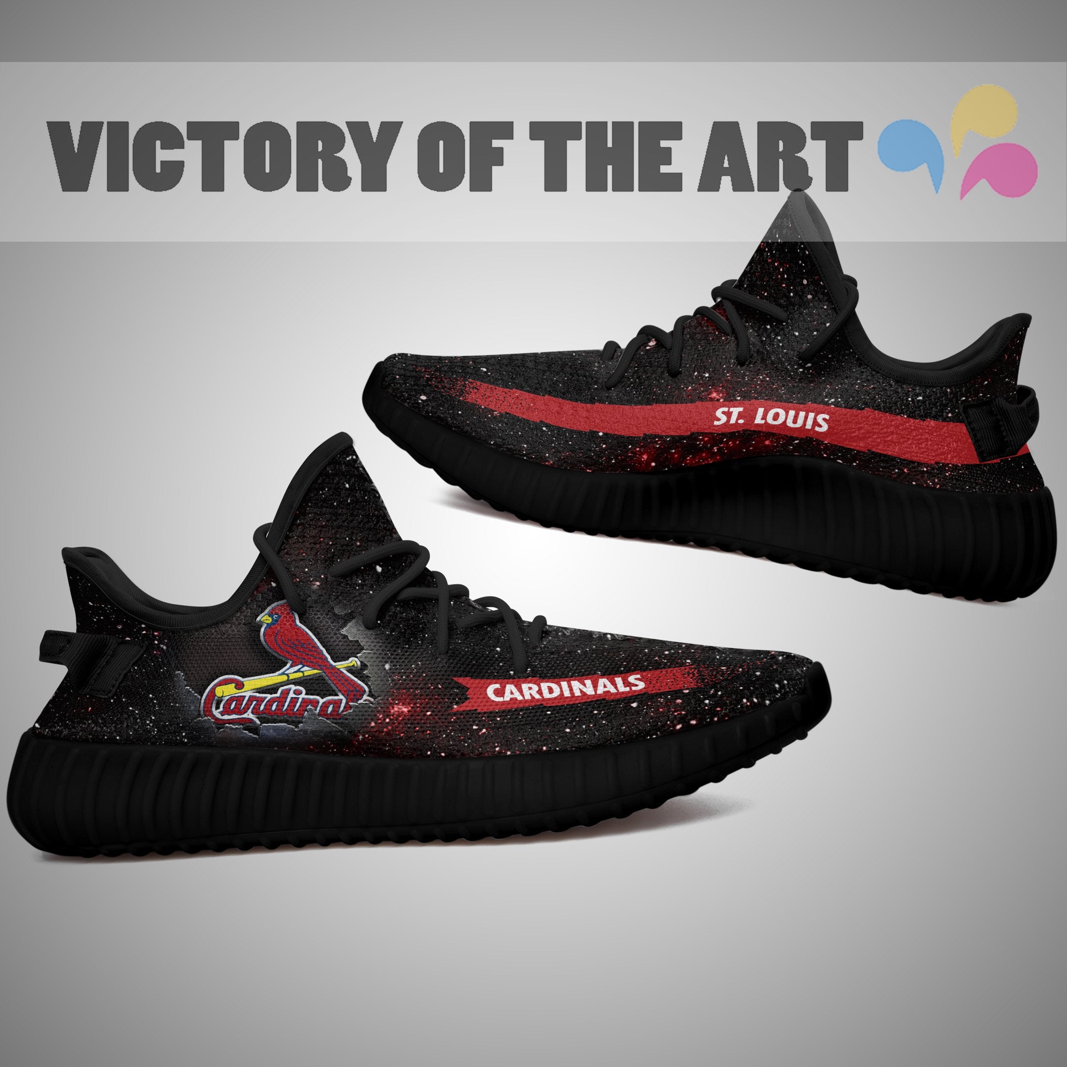 Art Scratch Mystery St. Louis Cardinals Yeezy Shoes