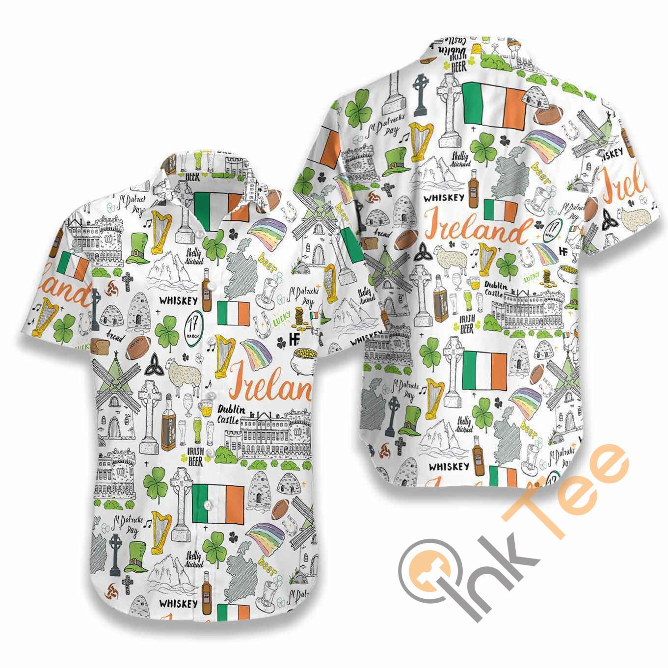 I Love Ireland Doodle Hawaii Shirts Ha17129