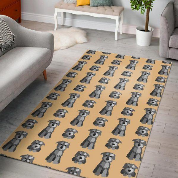 Schnauzer Dog Puppy Pattern Print Home Decor Rectangle Area Rug