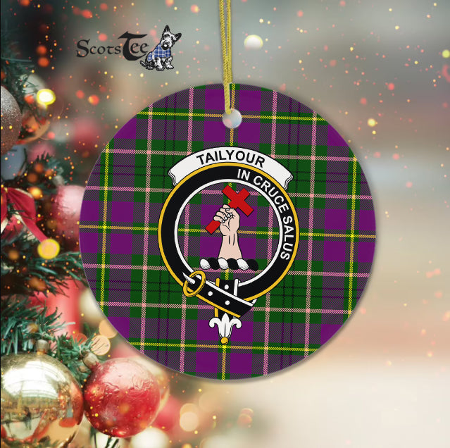 Tailyour Scottish Clan Plaid Ornament Gift. Christmas Tree Ornament Tailyour Clan Tartan Ornament Great Christmas Ornaments Gift