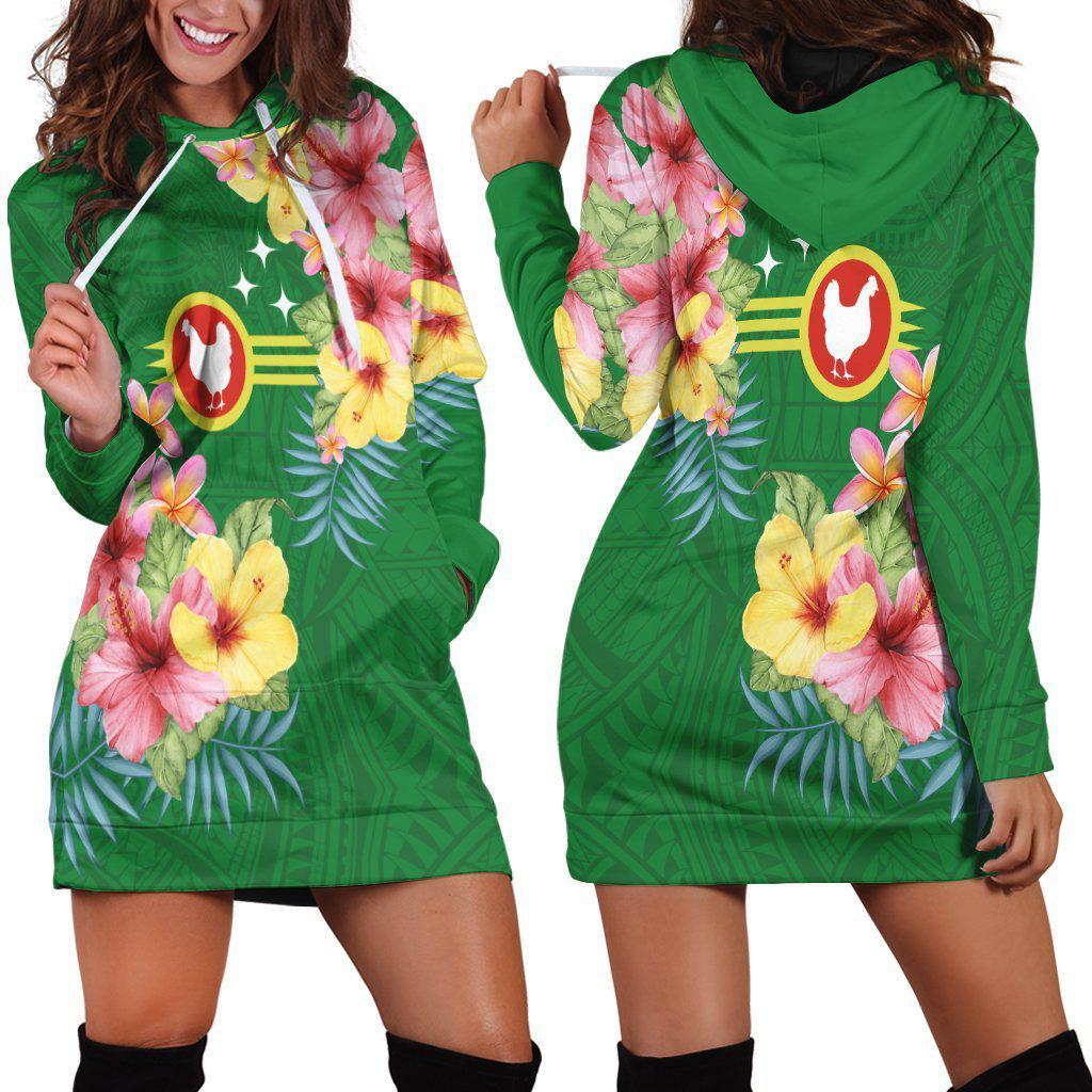 American Samoa Manu’atele Hibiscus Flag Hoodie Dress