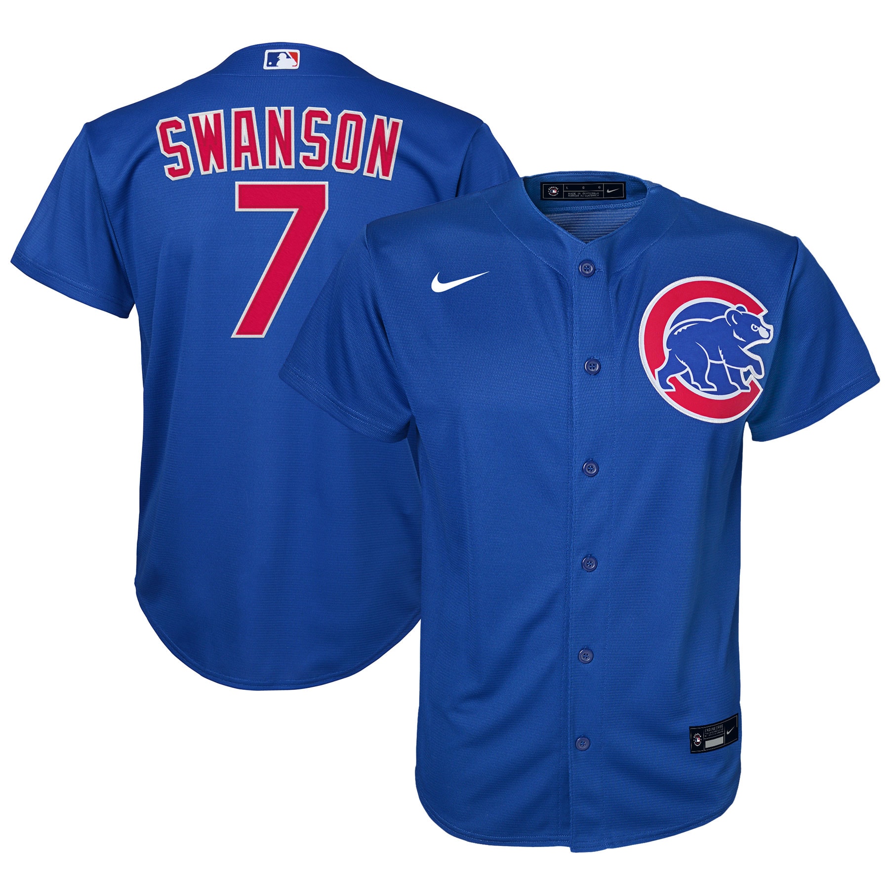 Youth Chicago Cubs Dansby Swanson Royal Alternate Player Jersey