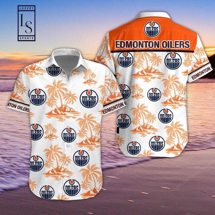 Edmonton Oilers Themed Hawaiian Shirt Duo