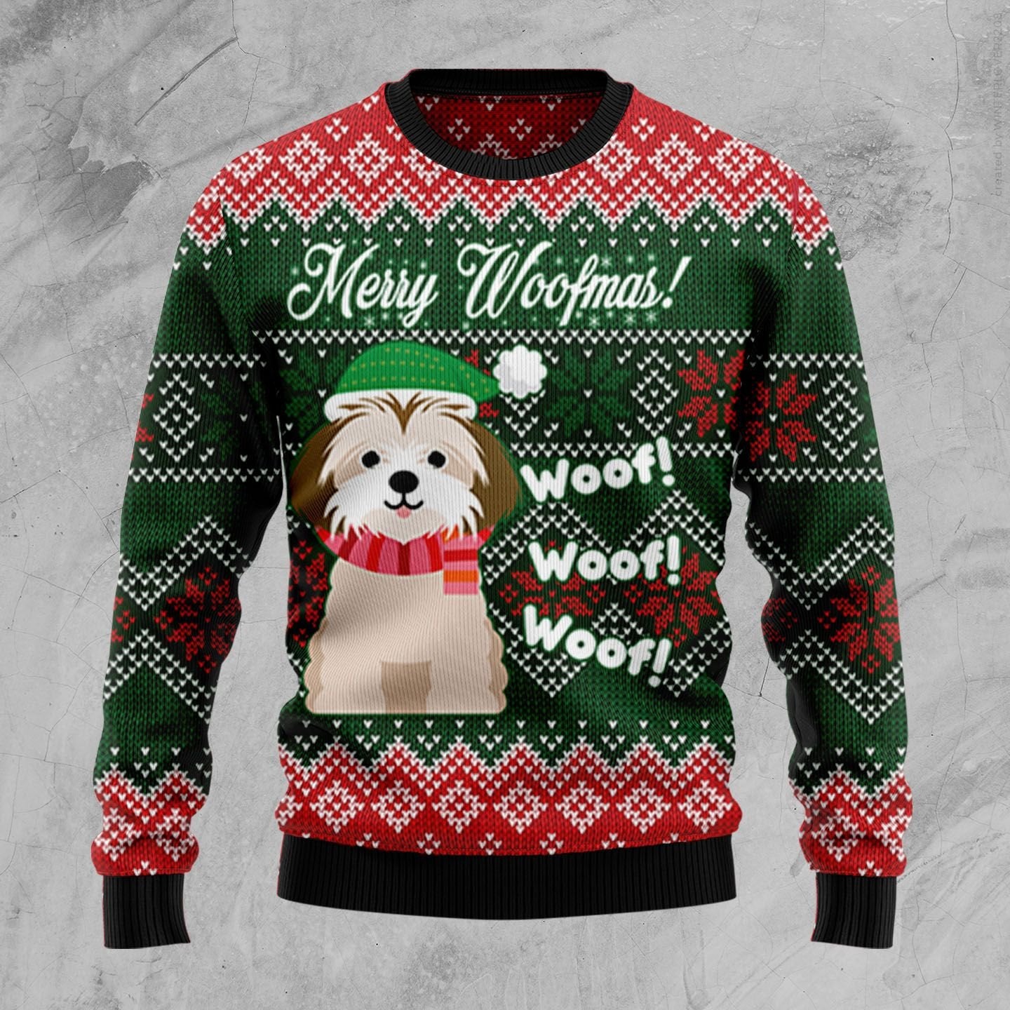 Shih Tzu Woofmas Ugly Christmas Sweater | For Men & Women | Adult | Us4305