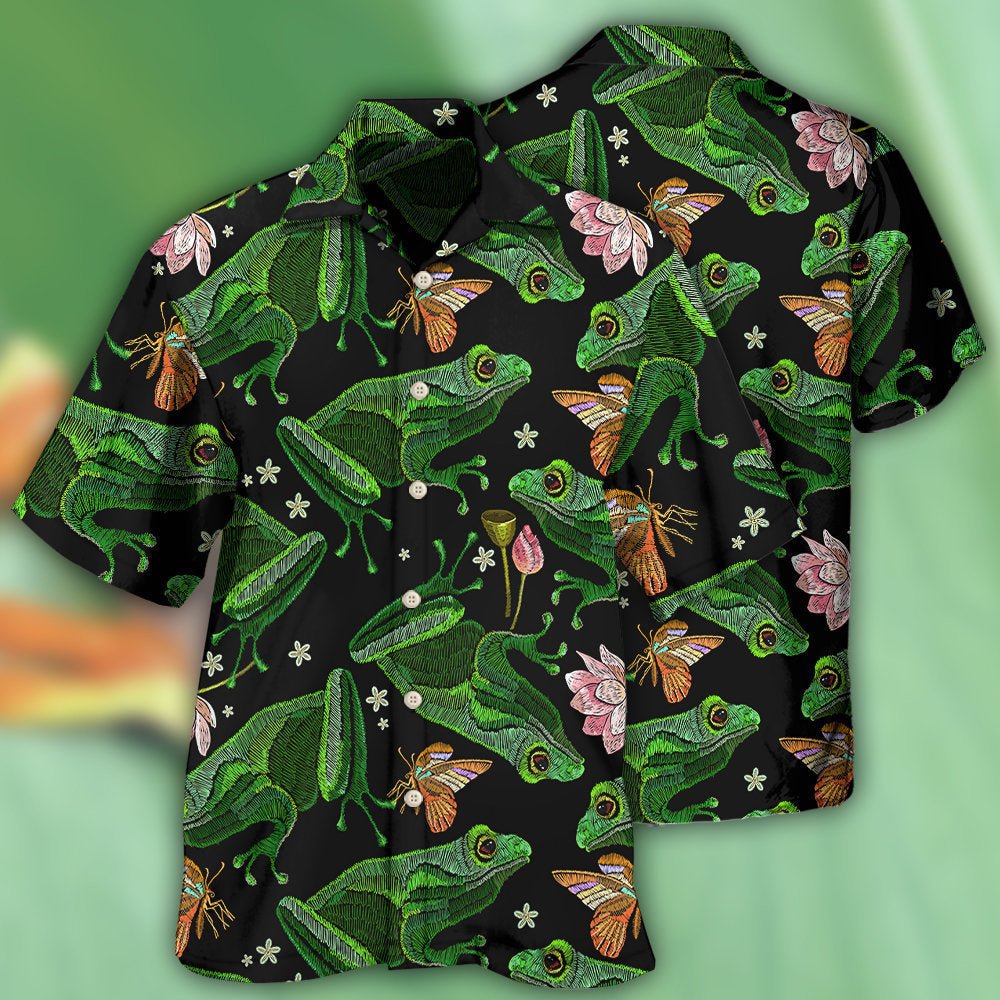 Green Frog Black Style Hawaii Shirt Ha24551