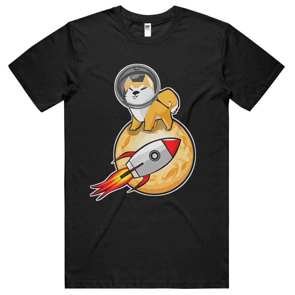 Shiba Inu To The Moon Crypto Meme Design T Shirts