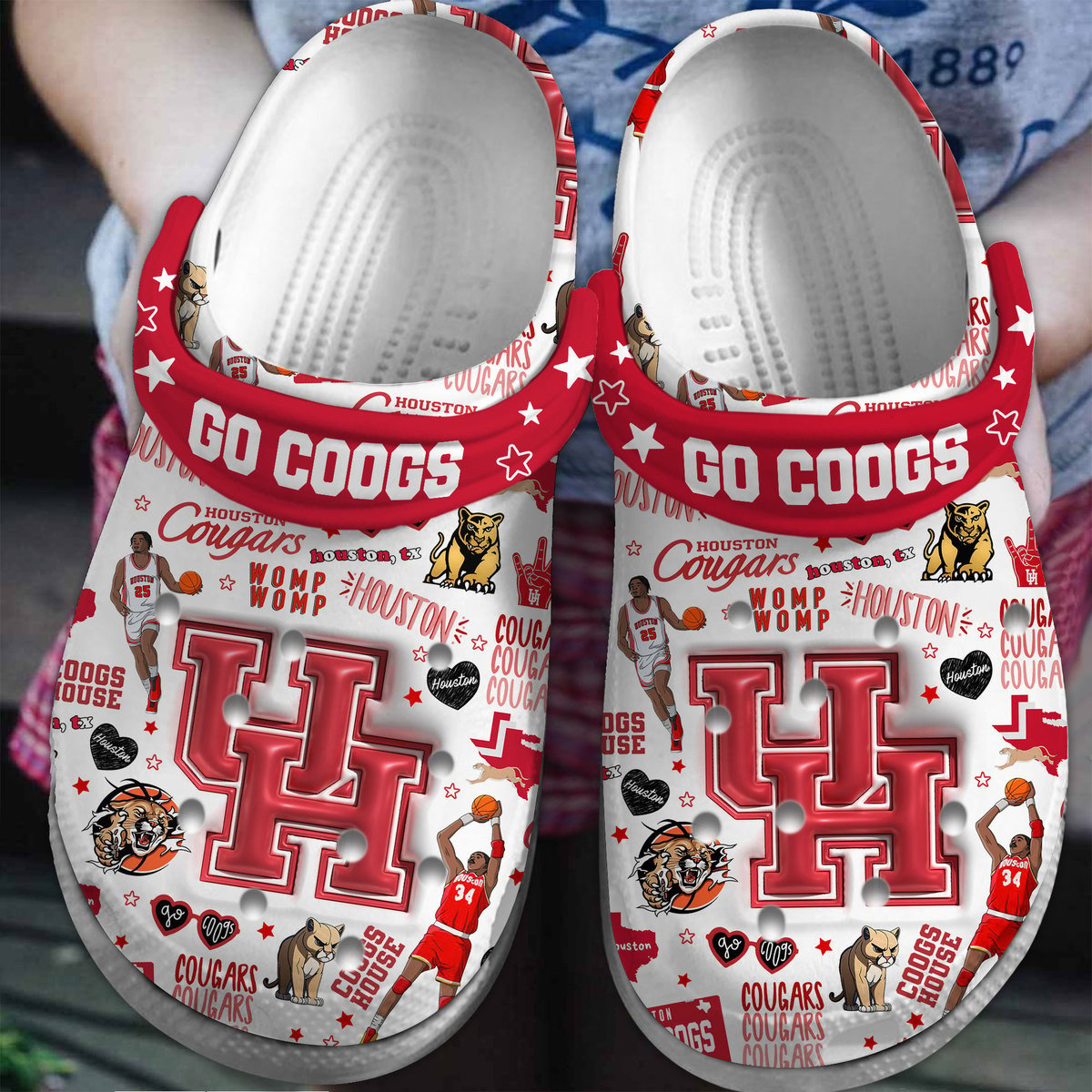 Houston Cougars NCAA Sport Crocss Crocband Clogs Shoes Comfortable For Men Women and Kids