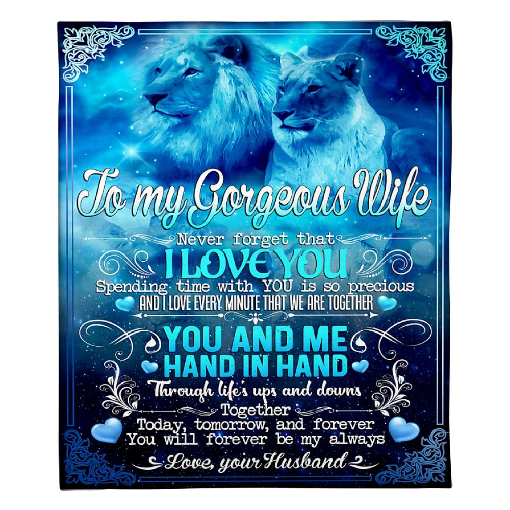 To Gorgeous Wife Through Lifes Ups And Downs Fleece Blanket Family Gift Home Decor Bedding Couch Sofa Soft And Comfy Cozy